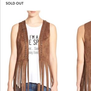 Coachella ready Soprano tan fringe vest medium m
